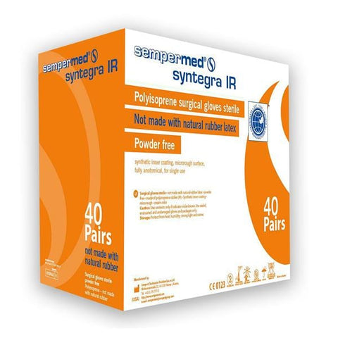 Sempermed USA, Inc Gloves Surgical Syntegra IR Powder-Free Polyisoprene LF 8.5 Strl Cream 40Pr/Bx, 6 BX/CA - SIR850