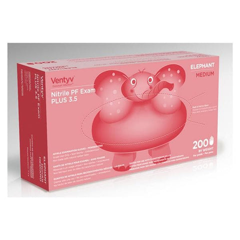 Ventyv Gloves Exam Powder-Free Nitrile Latex-Free Medium Violet Blue 200/Bx, 10 BX/CA - 10335101