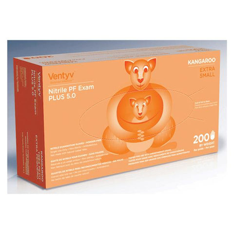 Ventyv Gloves Exam Powder-Free Nitrile Latex-Free X-Small Blue 200/Bx, 10 BX/CA - 10333103