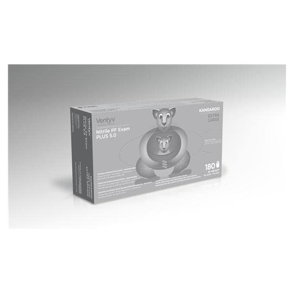 Ventyv Gloves Exam Powder-Free Nitrile Latex-Free X-Large Blue 180/Bx, 10 BX/CA - 10337103