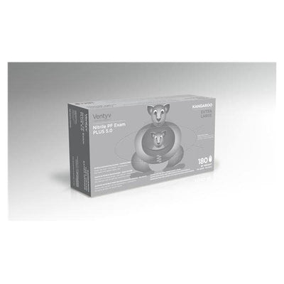 Ventyv Gloves Exam Powder-Free Nitrile Latex-Free X-Large Blue 180/Bx, 10 BX/CA - 10337103