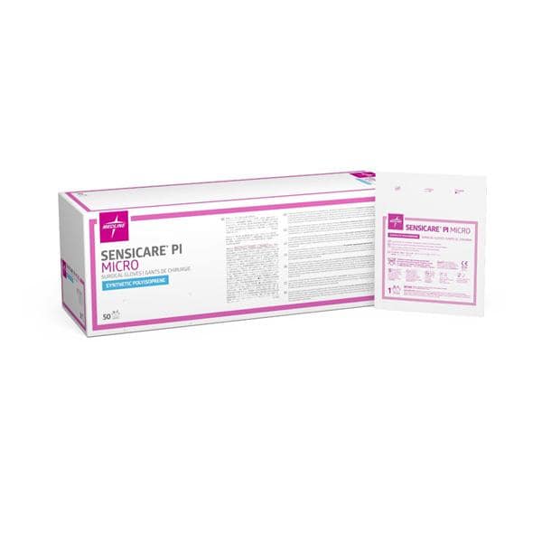 Medline Industries Inc Gloves Surgical SensiCare PI Powder-Free Polyisoprene LF 7.5 Strl Cream 50/Bx, 4 BX/CA - MSG9675