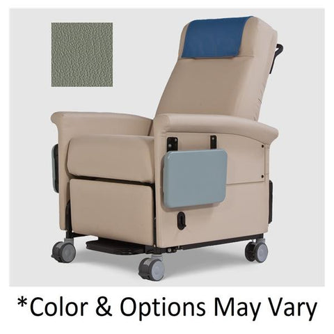 Champion Manufacturing Recliner Transporter Pwd-Coated Steel Frame 300lb Capacity Manual Gray Each - 650T56-T7C-CUPHOLDER-GRAD