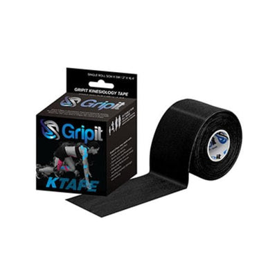 Fabrication Enterprises Tape Kinesiology Gripit KTAPE Cotton/Lycra/Spandex 2"x5.5yd Adhesive Black Each - 24-0121