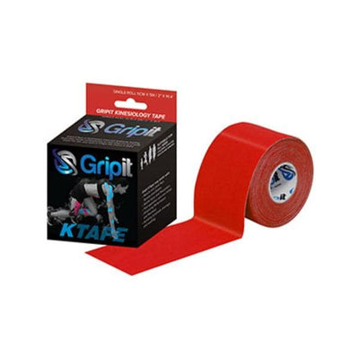 Fabrication Enterprises Tape Kinesiology Gripit KTAPE Cotton/Lycra/Spandex 2"x5.5yd Adhesive Red Each - 24-0128