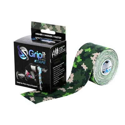 Fabrication Enterprises Tape Kinesiology Gripit KTAPE Cotton/Lycra/Spandex 2"x5.5yd Adhs Camouflage Each - 24-0130