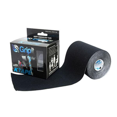 Fabrication Enterprises Tape Kinesiology Gripit KTAPE Cotton/Lycra/Spandex 4"x5.5yd Adhesive Black Each - 24-0136