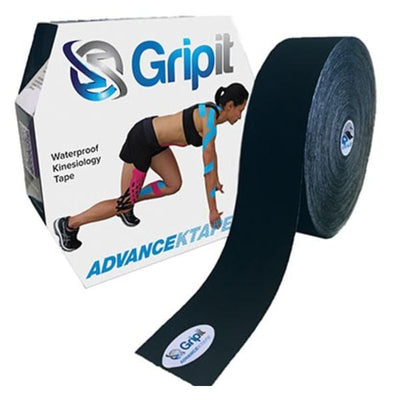 Fabrication Enterprises Tape Kinesiology Gripit Advance KTAPE Synthetic 2"x34yd Adhesive Black Each - 24-0157