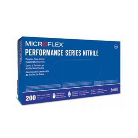 Microflex Inc Gloves Exam Performance Series Powder-Free Nitrile Latex-Free Medium Blue 200/Bx, 10 BX/CA - PN-290-M