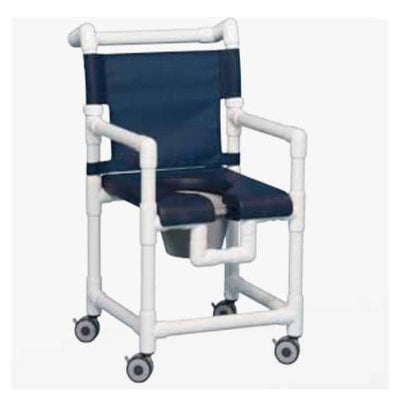 Innovative Prods Unlimited Chair Shower/Commode Deluxe 300lb Capacity Blue 2WhlCasetr/All Lk 25.25x21x38" Each - SC717P-BLUE