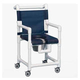 Innovative Prods Unlimited Chair Shower/Commode Deluxe 300lb Capacity Blue 2WhlCasetr/All Lk 25.25x21x38" Each - SC717P-BLUE