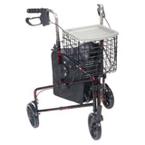 Drive Medical Designs Rollator Deluxe 300lb Capacity Blue 7.5" Casters 24x25x31-38" LpLk Brk Adult Each - 10289BL
