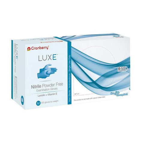Pro2 Solutions, Inc Gloves Exam Luxe Powder-Free Nitrile Latex-Free X-Small Azure Blue 300/Box, 10 BX/CA - CR3665