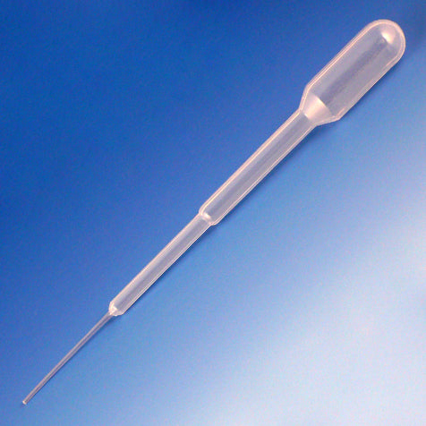 Globe Scientific Transfer Pipet, 1.5mL, Fine Tip, 104mm, STERILE, Individually Wrapped - GS-134020-S01