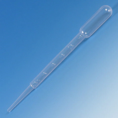 Globe Scientific Transfer Pipet, 7.5mL, Large Bulb, Graduated to 3mL, 148mm, Bulb Draw - 3.5mL