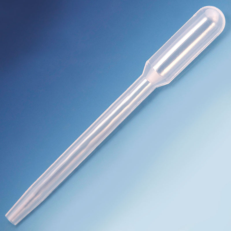 Globe Scientific Transfer Pipet, Wide Bore, Large Bulb, 124mm, STERILE, Individually Wrapped, 100 of Bag, 5 Bags of Case - GS-135040-S01