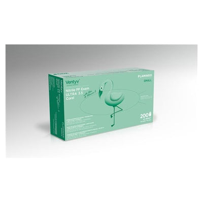 Ventyv Gloves Exam Powder-Free Nitrile Latex-Free Small Pink 200/Bx, 10 BX/CA - 10334106