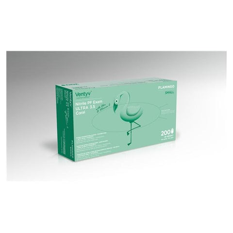Ventyv Gloves Exam Powder-Free Nitrile Latex-Free Small Pink 200/Bx, 10 BX/CA - 10334106