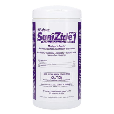 Safetec Of America Inc Cleaner & Disinfectant Surface Wipe SafeTec Canister 150/Pk, 12 PK/CA - 35923