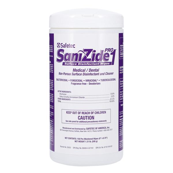 Safetec Of America Inc Cleaner & Disinfectant Surface Wipe SafeTec Canister 150/Pk, 12 PK/CA - 35923