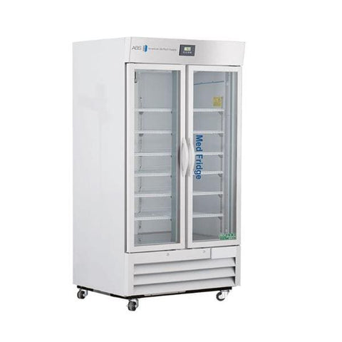 American BioTech Supply(ABS) Refrigerator Pharmacy 36 Cu Ft 2 Glass Doors 2C-8C Cycle Defrost Each - PH-ABT-HC-36G
