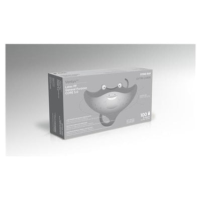 Ventyv Gloves General Purpose Stingray Powder-Free Latex X-Large Disposable 100/Bx, 10 BX/CA - 10222102