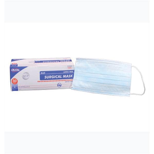 Dukal Corporation Mask Surgical ASTM Level 2 Pleated Blue 600/Ca - CM-101