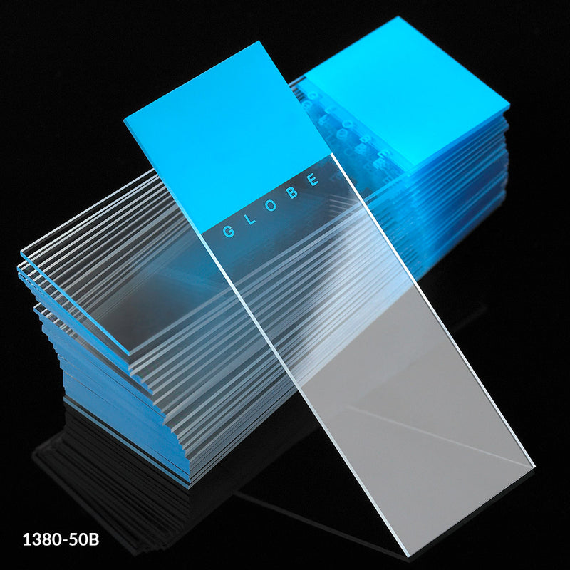 Globe Scientific Microscope Slides, Diamond White Glass, 25 x 75mm, 90° Ground Edges