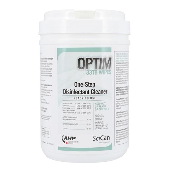 Scican Disinfectant Surface Wipe Optim 33 TB Canister 160/Cn, 12 Each/CA - OPT33-W12