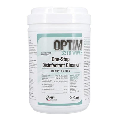 Scican Wipes Disinfectant Optim 33 TB 60/Cn, 12 CN/CA - OPT33-W10X10