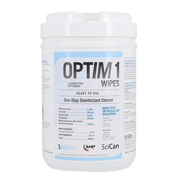 Scican Cleaner & Disinfectant Surface Wipe Optim 1 X-Large Canister 60/Cn, 12 CN/CA - OPT1-W10x10