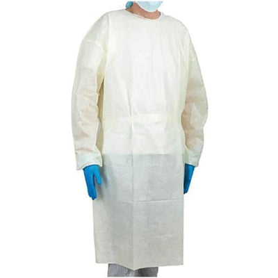 Jiangsu New Pentastar Med Prod Gown Isltn MeGuard Disp AAMI L2 Spnbnd / Meltblown / Spnbnd SMS Sz XL Ylw 10/Bg, 10 BG/CA - IG004XL