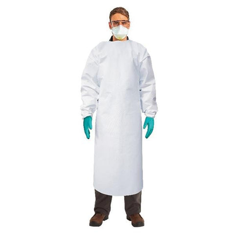 Ansell Healthcare Products LLC Gown Isolation AlphaTec Disposable AAMI Level 2 Spnbnd/PP Sz Lg/XL White 10/Bg, 5 BG/CA - CV19-B-55-214-05