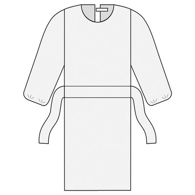 GRI Alleset Inc Gown Isolation ComfortGuard Disposable AAMI Level 2 SMS Sz X-Large Yellow 10/Bg, 10 BG/CA - 60-3051