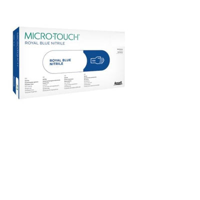 Ansell Healthcare Products LLC Gloves Exam Micro-Touch PF Nitrile LF Sm 6.5-7 Royal Blue 100/Bx, 10 BX/CA - 313029070