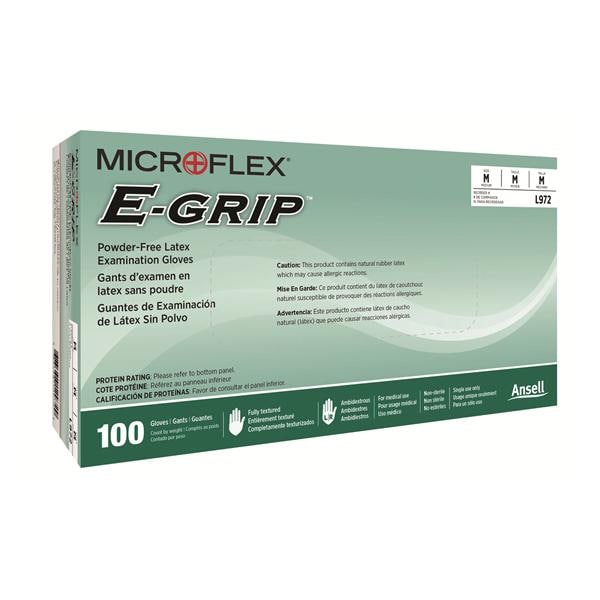 Microflex Inc Gloves Exam E-Grip Powder-Free Latex Large Natural 100/Bx, 10 BX/CA - L973