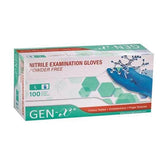 Smart Glove Gloves Exam GEN-X Powder-Free Nitrile Latex-Free Large Ice Blue 100/Bx, 10 BX/CA - FS-GLN012