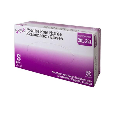 OMNI INTERNATIONAL CORP Gloves Exam OmniTrust Powder-Free Nitrile Latex-Free Small 200/Bx, 10 BX/CA - 201-221