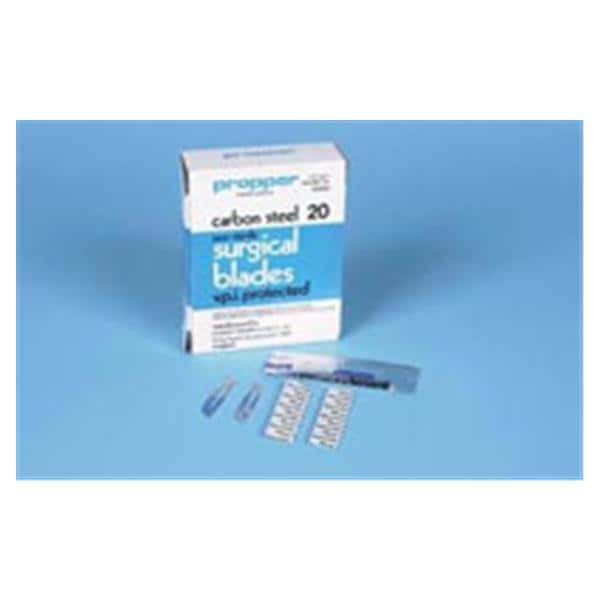 Propper Mfg Co Blade Surgical #20 Nostril Carbon Steel Non-Sterile Disposable 150/Bx - 12102000
