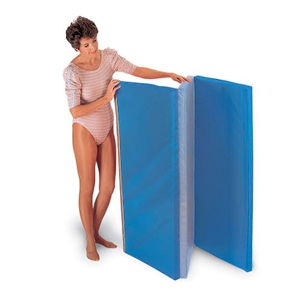 Hausmann Industries Mat Exercise 4x6' 2" Thick Gray/Blue Foam/Vinyl Folding Each - 3042-46