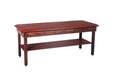 wooden treatment table - H-brace, shelf, upholstered, 72" L x 24" W x 30" H