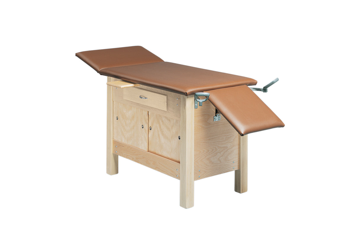 wooden exam table - enclosures, upholstered, 72" L x 24" W x 30" H, 3-section