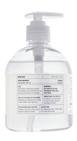 CanDo Ultra Hand Sanitizer with Aloe Vera, Pump Dispenser, 16 oz., Case of 20 - FE-15-1148-20