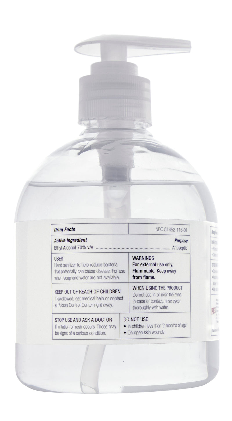 CanDo Ultra Hand Sanitizer with Aloe Vera, Pump Dispenser, 16 oz. - FE-15-1148