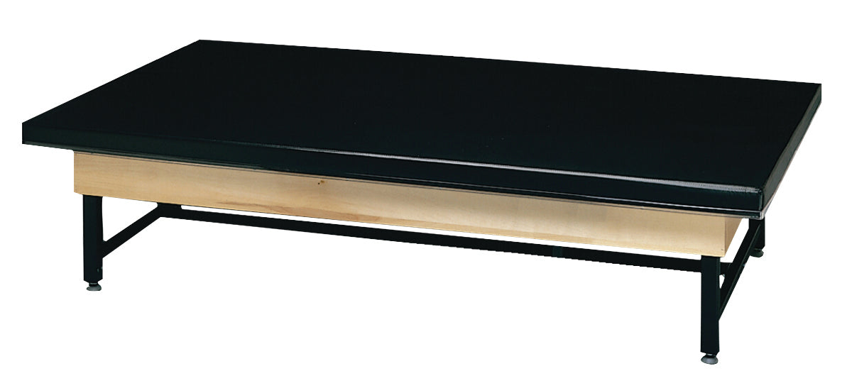 wooden platform table - economy electric hi-low, upholstered, 7' x 4' x (19" - 27")