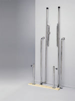 Parallel Bars, wall-mounted, wood base, folding, height adjustable, 7' L x 22.5" W x 28" - 42" H - FE-15-4010