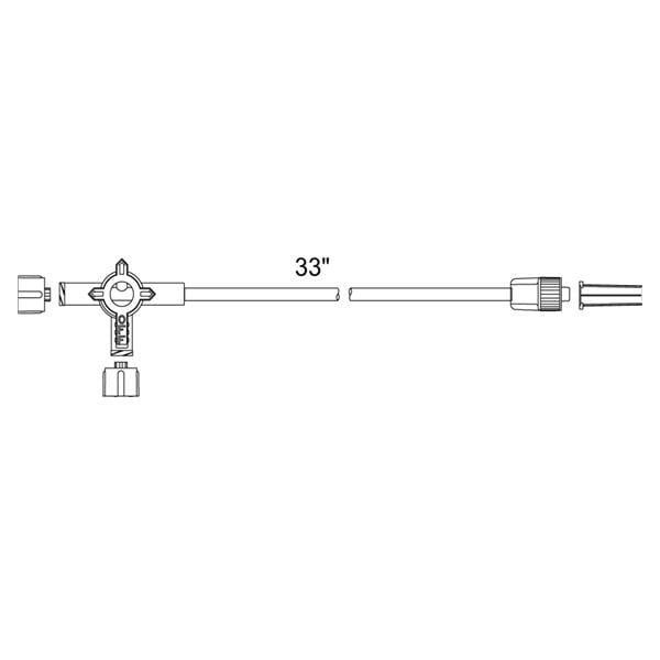 Smiths Medical ASD, Inc IV Extension Set Medex 35 Inj Male Luer Lock Adapter Non-Vented White Caps 50/Ca - MX253-L
