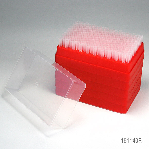 Globe Scientific Pipette Tip, 1 - 200uL, Natural, for use with MLA & Ovation, Racked, 200 of Rack, 5 Racks of Stack Unit - GS-151140R
