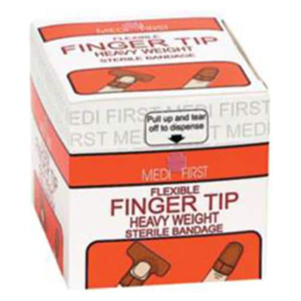Medique Pharmaceuticals Bandage Elastic/Fabric Medi-First Fingertip 1.75x2" Flexible Tan LF 40/Package - 61578