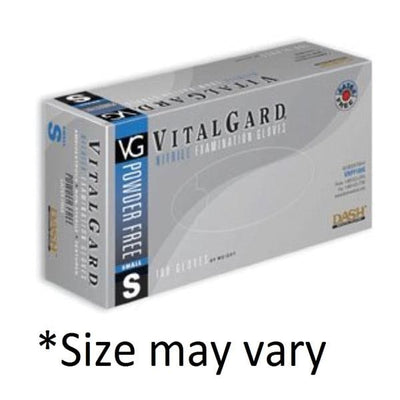 Dash Medical Gloves Inc Gloves Exam VitalGard Powder-Free Nitrile Latex-Free 9.5 in 2XL Blue 1000/Ca - VNPF100XXL